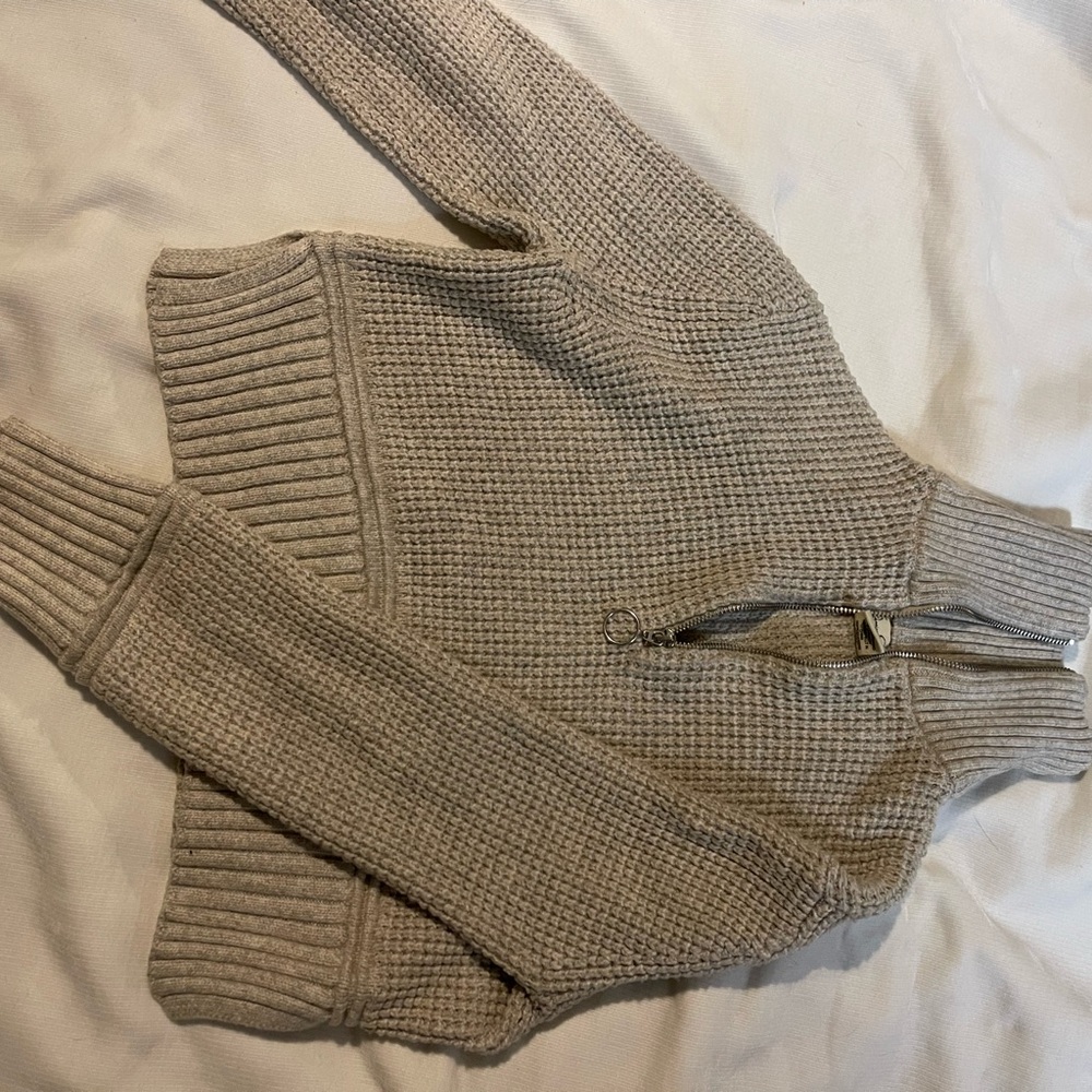 Taupe Half-Zip Sweater